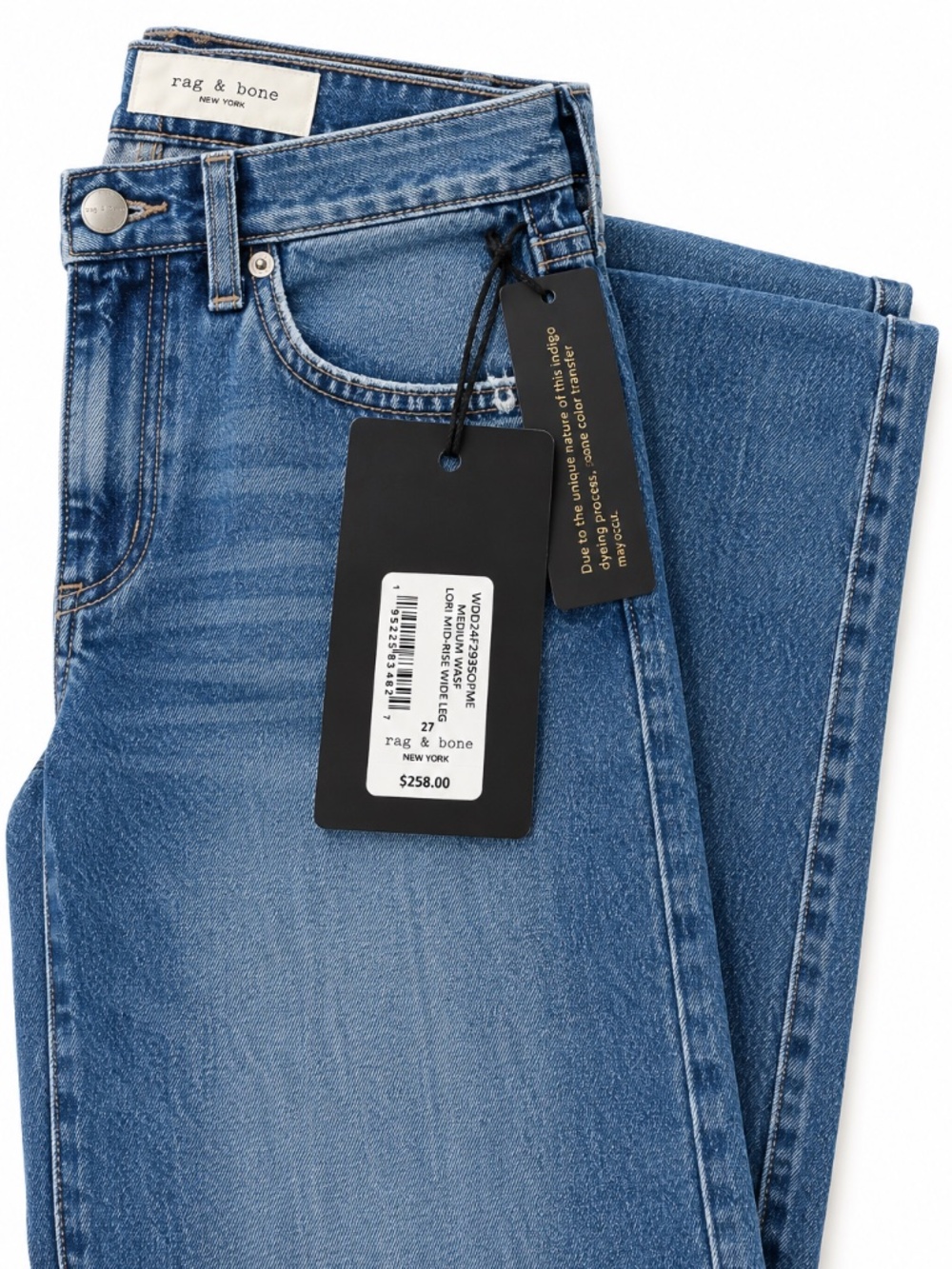 ***NWT*** Rag & Bone, Lori mid-rise, wide leg, waist. Size 27, inseam 29” - Picture 3 of 8